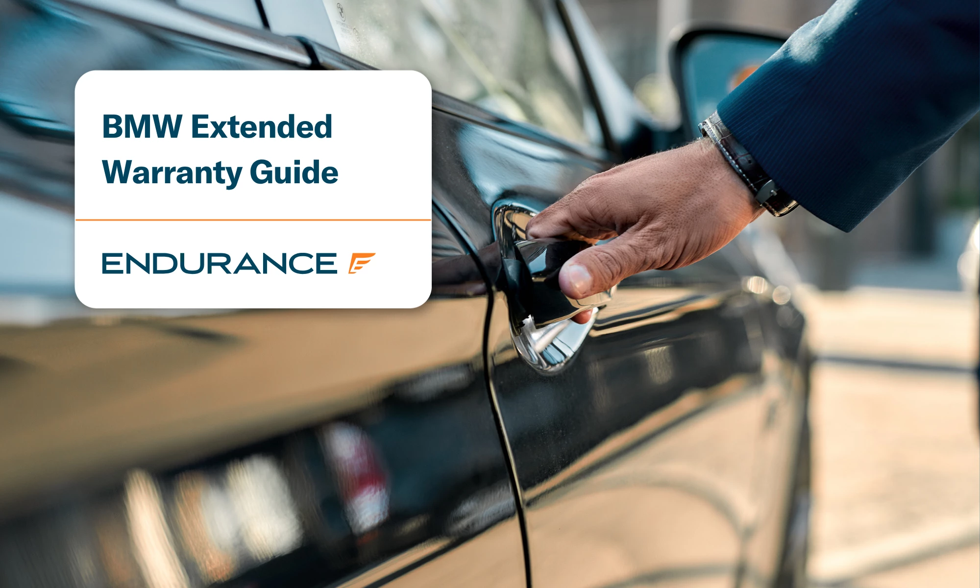 Mans hand opening door of black BMW, BMW extended warranty options