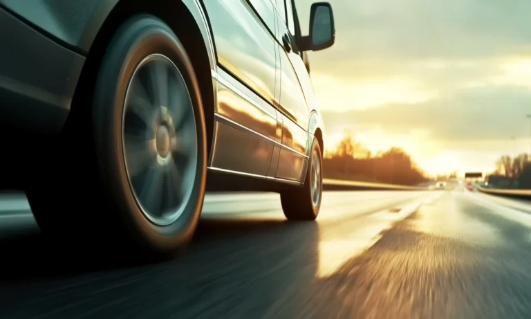 An SUV driving down the highway