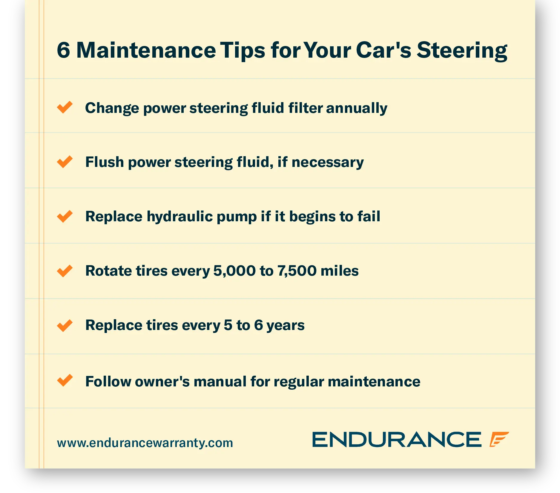 A list of steering system maintenance tips