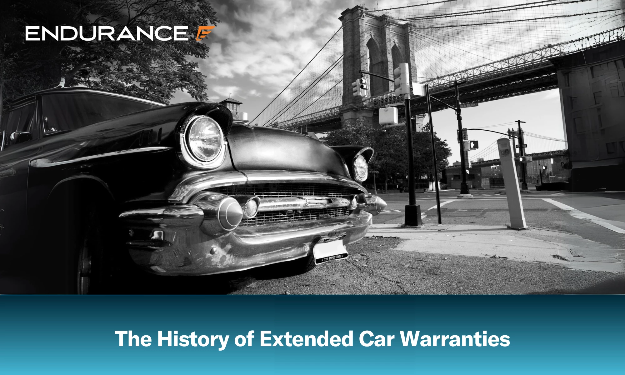 Old photo of a car in New York City