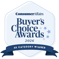 Consumer Affairs Buyer's Choice Awards 2026 4x Category Winner Badge