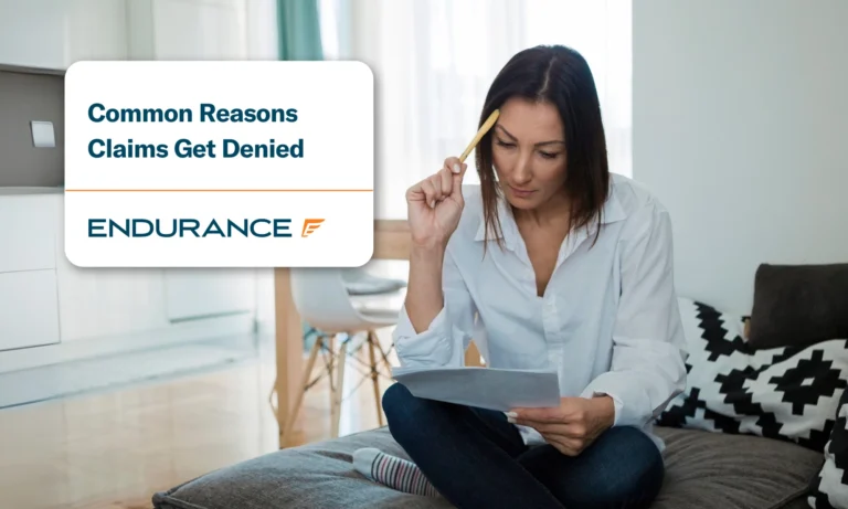 Worried woman reading a claim document