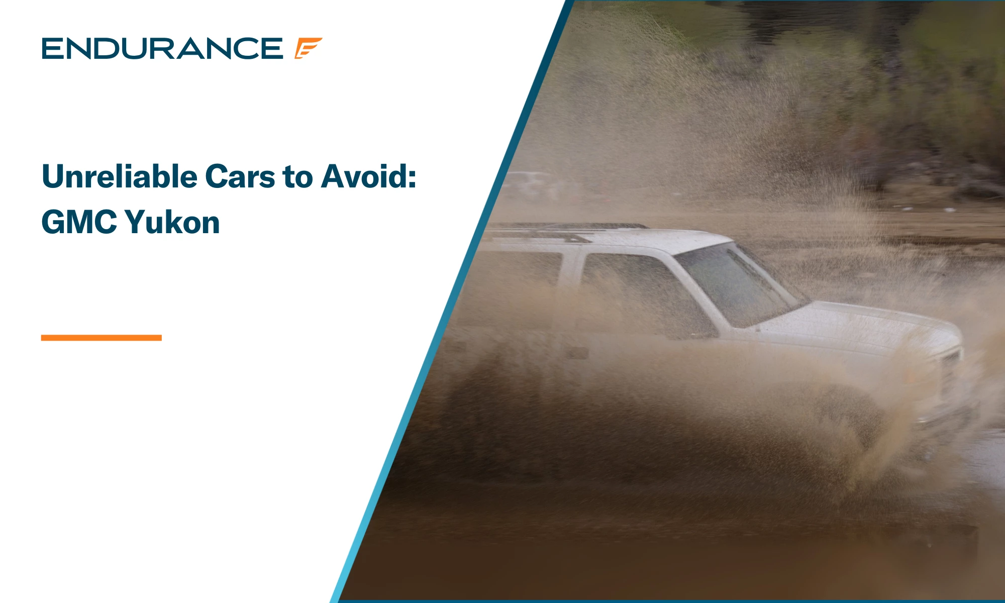 A white SUV off-roading through the mud
