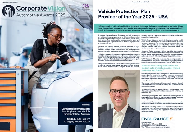 Endurance CEO Justin Thomas featured in Corporate Vision Magazine