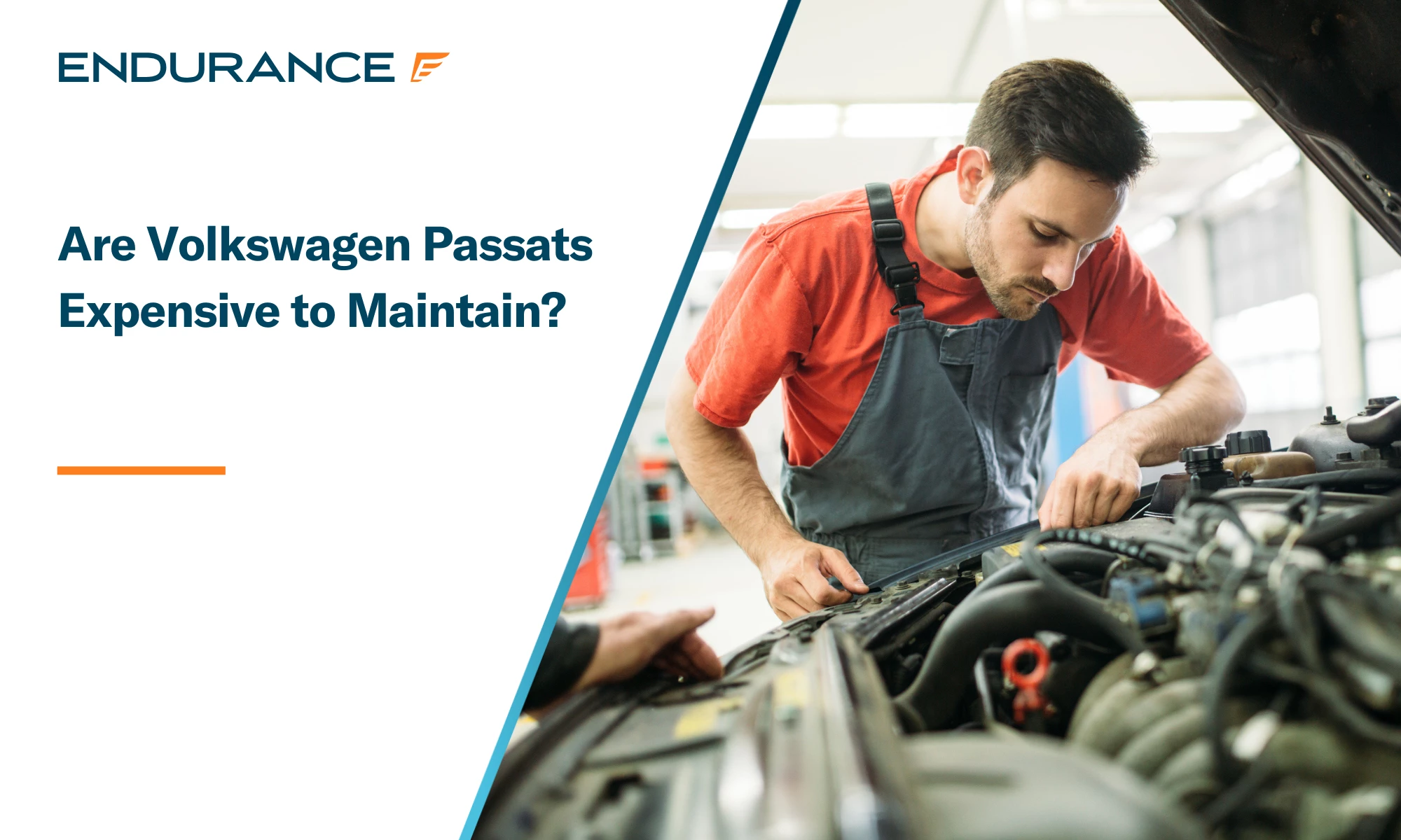 A mechanic looking under the hood of a Volkswagen