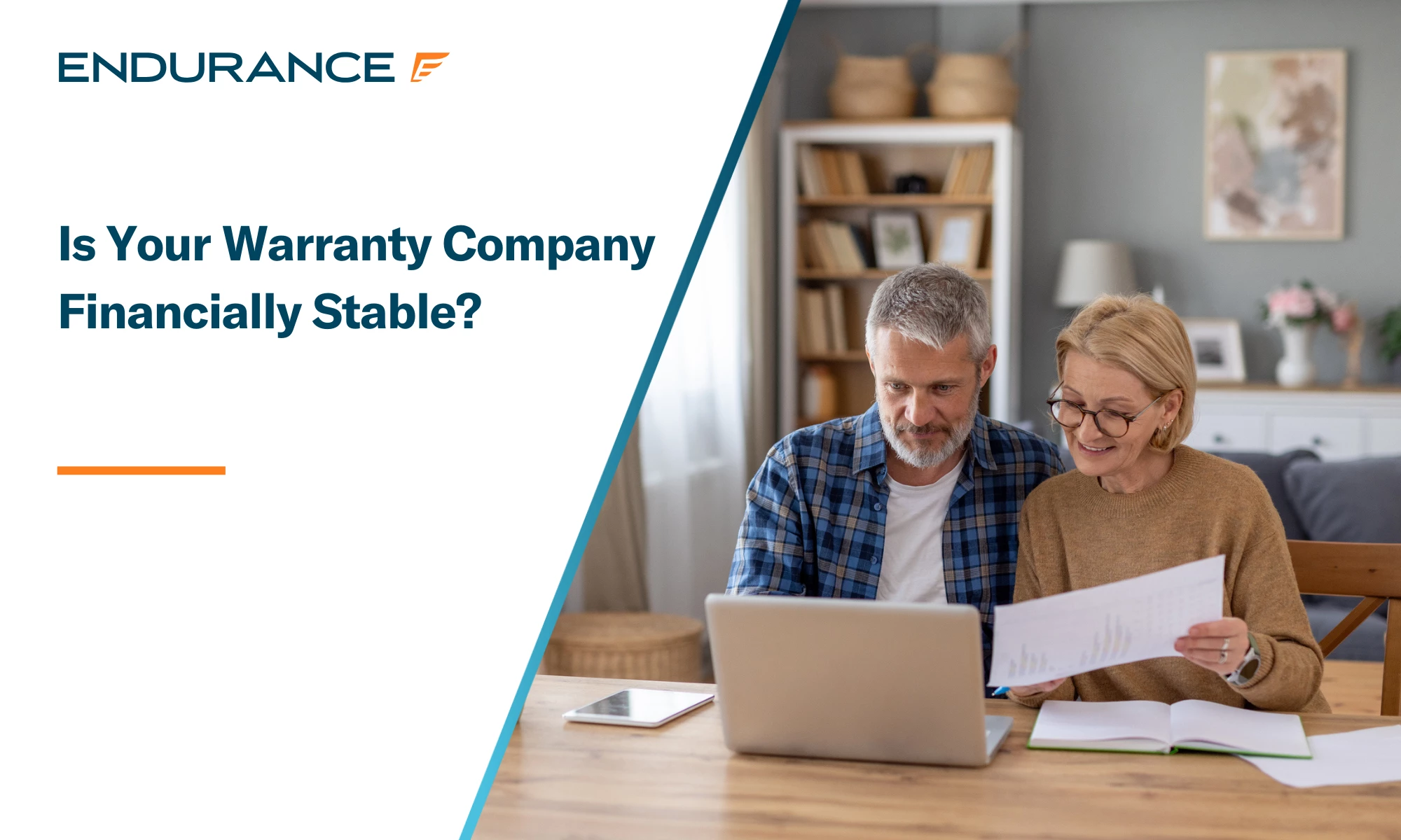 Couple Reviewing Documents Together at Home Office