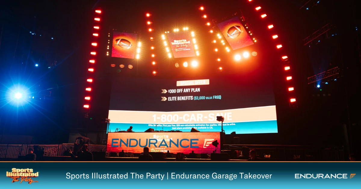 Endurance branding on stage at SI The Party