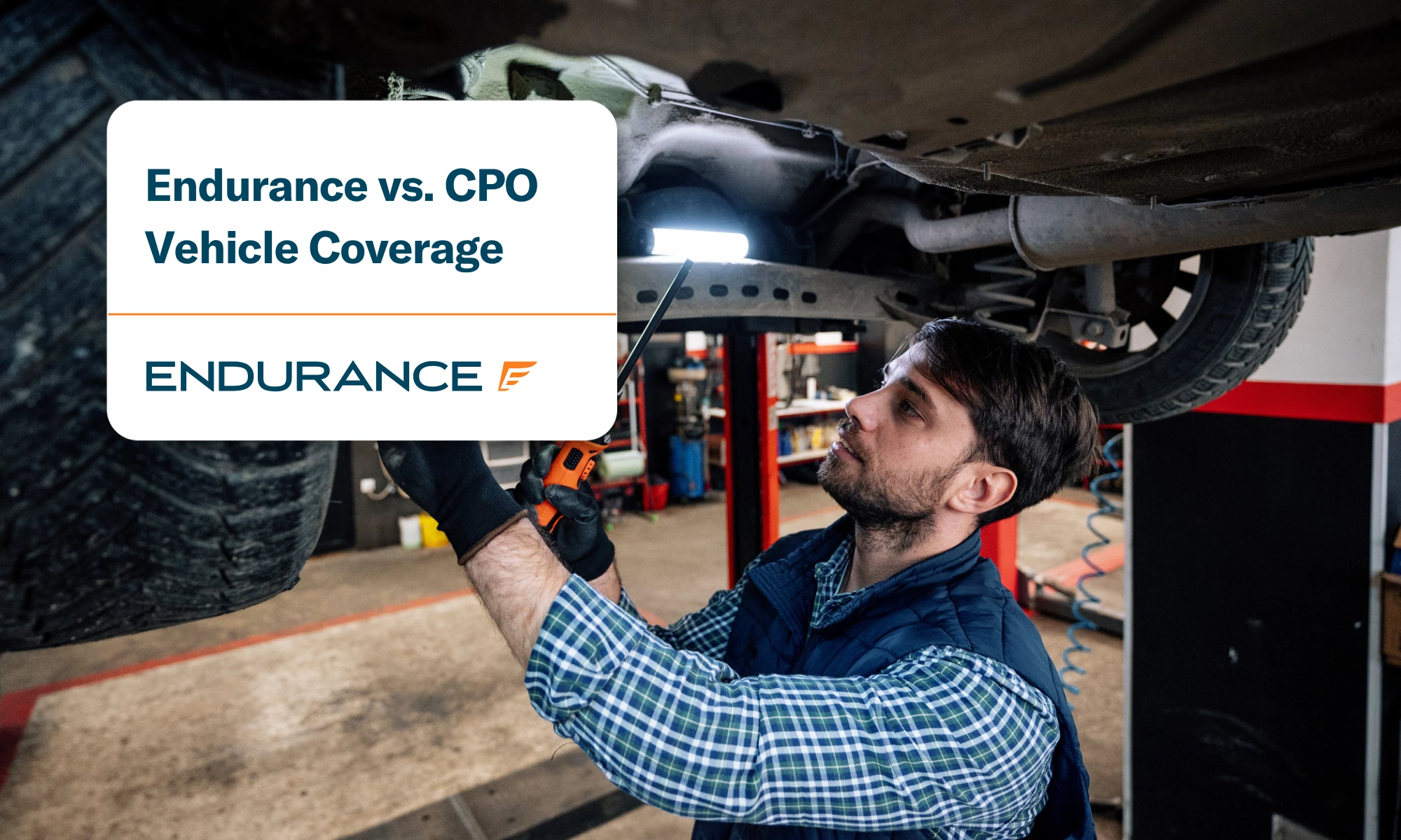 Car mechanic in workshop, Endurance vs CPO warranties