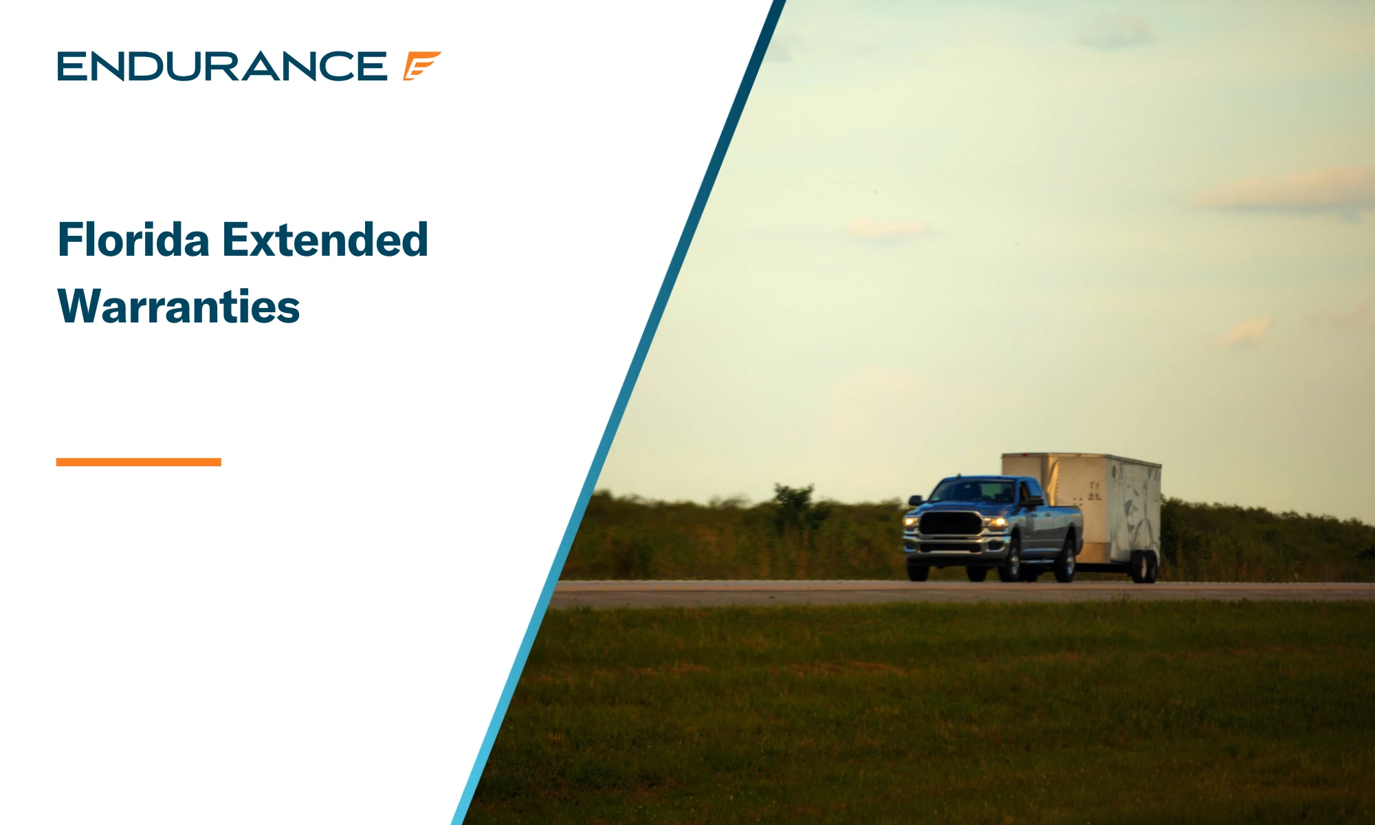 A pickup truck hauling small trailer in Florida