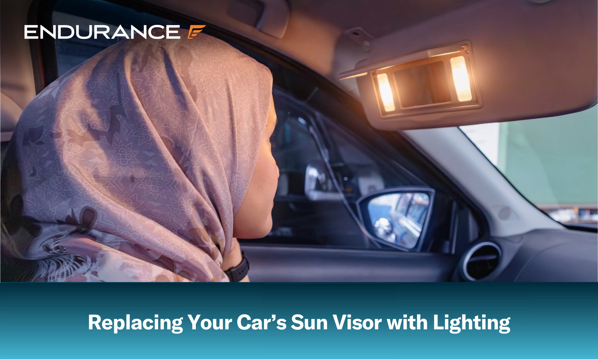 Woman putting on makeup in sun visor, how to replace your sun visor