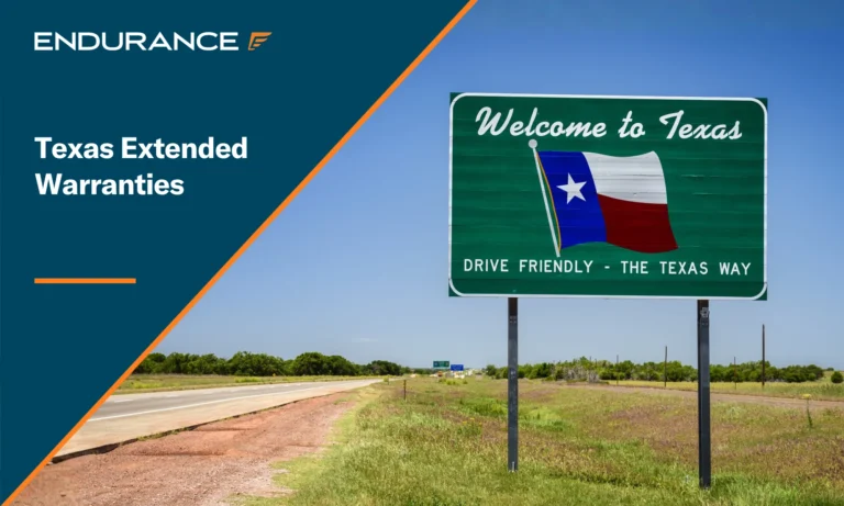 Bienvenido al estado de Texas. Letrero en la carretera. Explore los planes de garantía extendida de Texas.