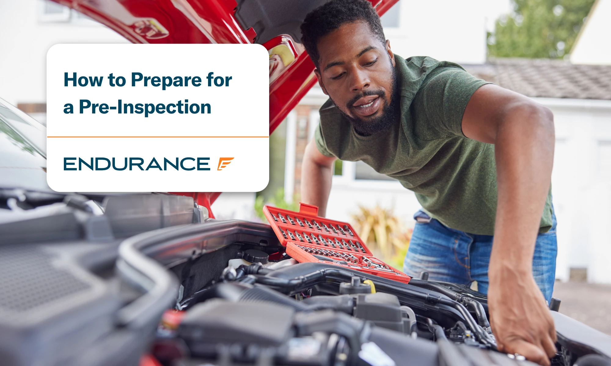 Man working under hood of car, how to prepare for a warranty pre-inspection