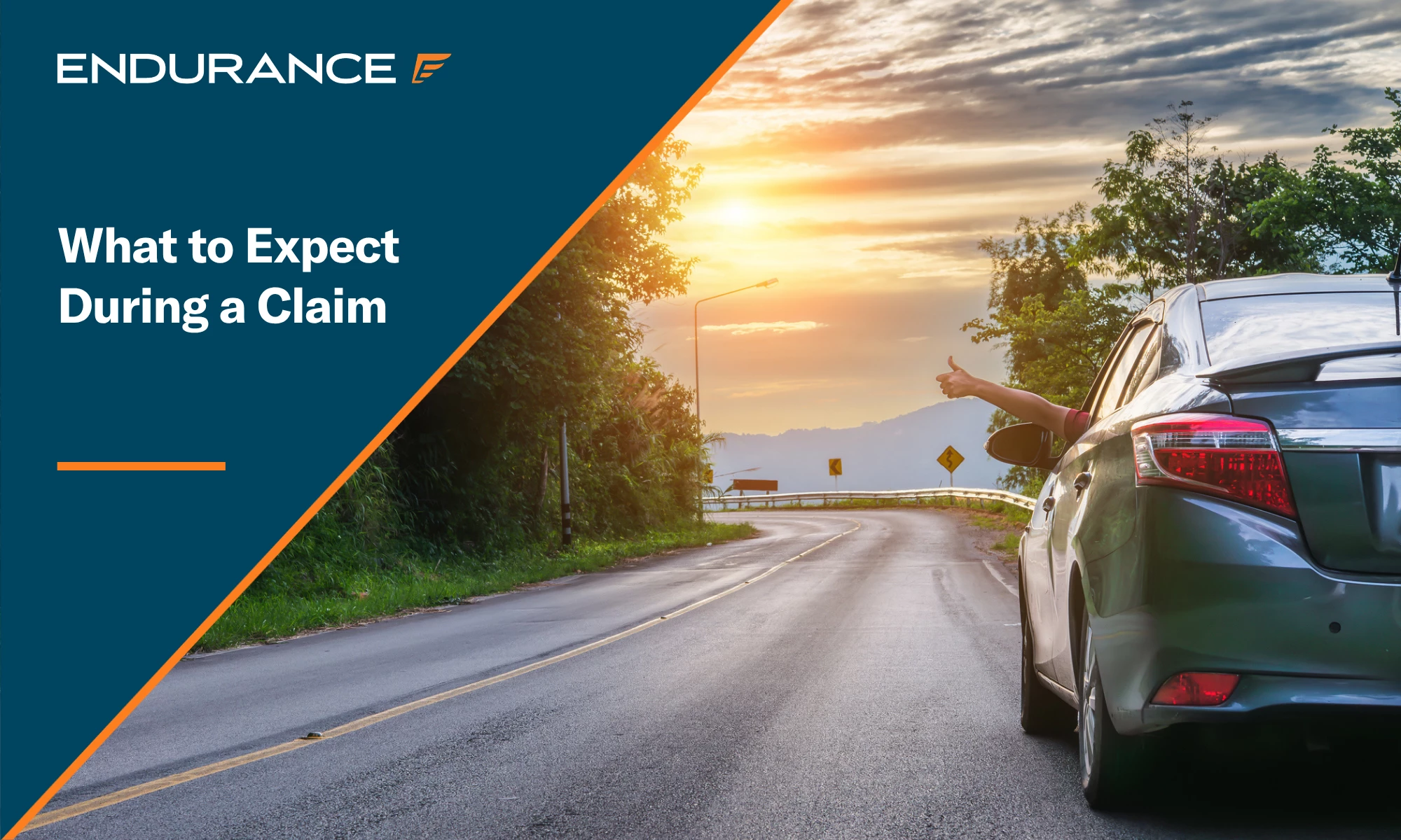 Vehicle on a sunny highway, what to expect during an Endurance claim