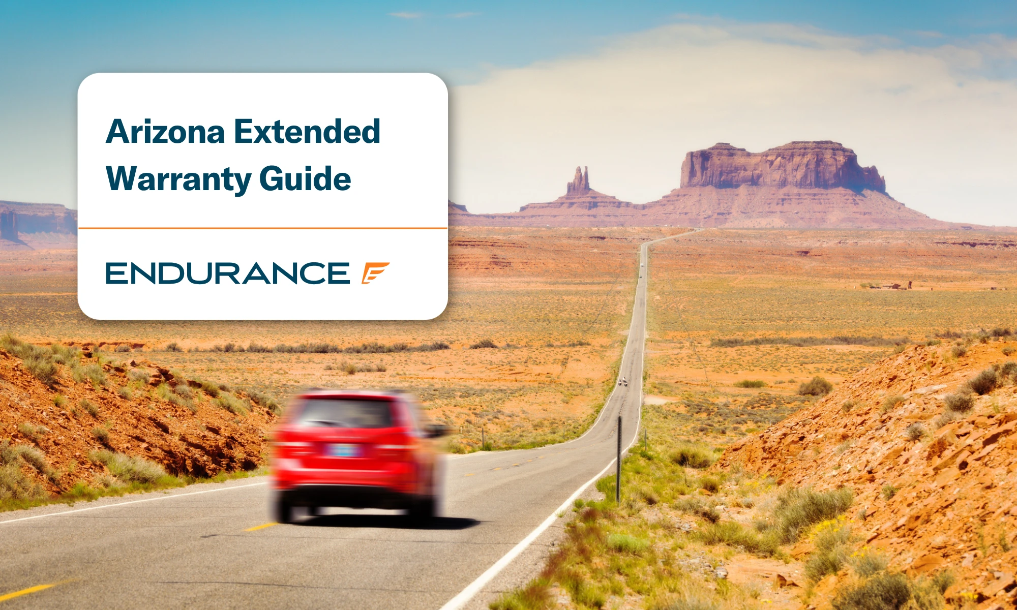 Conducir un coche en el desierto de Arizona, guía de garantía extendida de Arizona