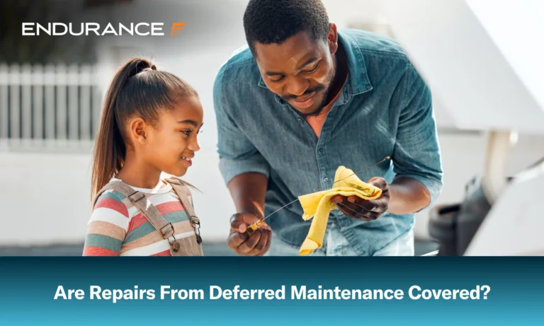 Father and child changing the oil of a car, Are Repairs From Deferred Maintenance Covered