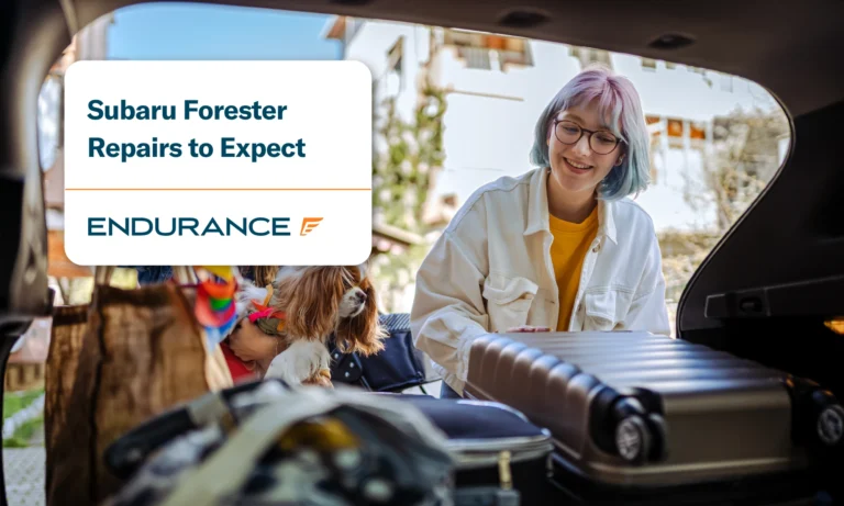 Family and dog packing up for a road trip, Subaru Forester repairs to expect